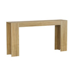 Farmhouse Oak Console Table - Extra-Long Entryway Table with minimalist design, crafted from MDF in natural oak finish, ideal for modern homes.