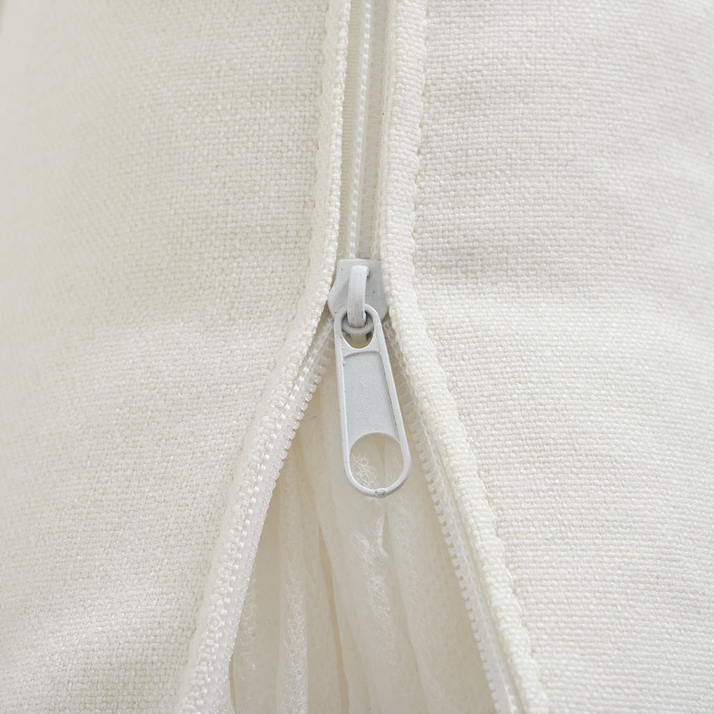 Zipper detail on cushion cover of U_STYLE sectional sofa, showcasing removable and washable chenille fabric for easy maintenance.