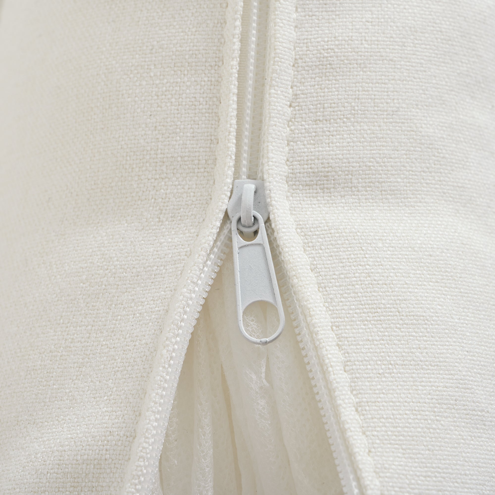 Zipper detail on cushion cover of U_STYLE sectional sofa, showcasing removable and washable chenille fabric for easy maintenance.