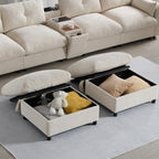 Modular Sectional Sofa with Console, Cup Holder, USB Charger.