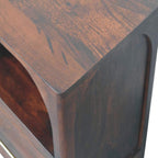 Solid Wood Arched Edge 1 Drawer Bedside Table.