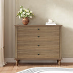 Antique 4-Drawer Chest - Solid Wood Dresser Storage.