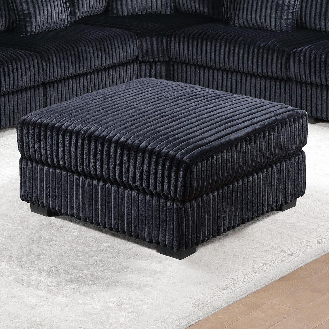 Modular Sectional Sofa Set with USB - Contemporary Black Design.
