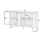 Natural Wood Storage Cabinet for Entryway - 4 Doors.