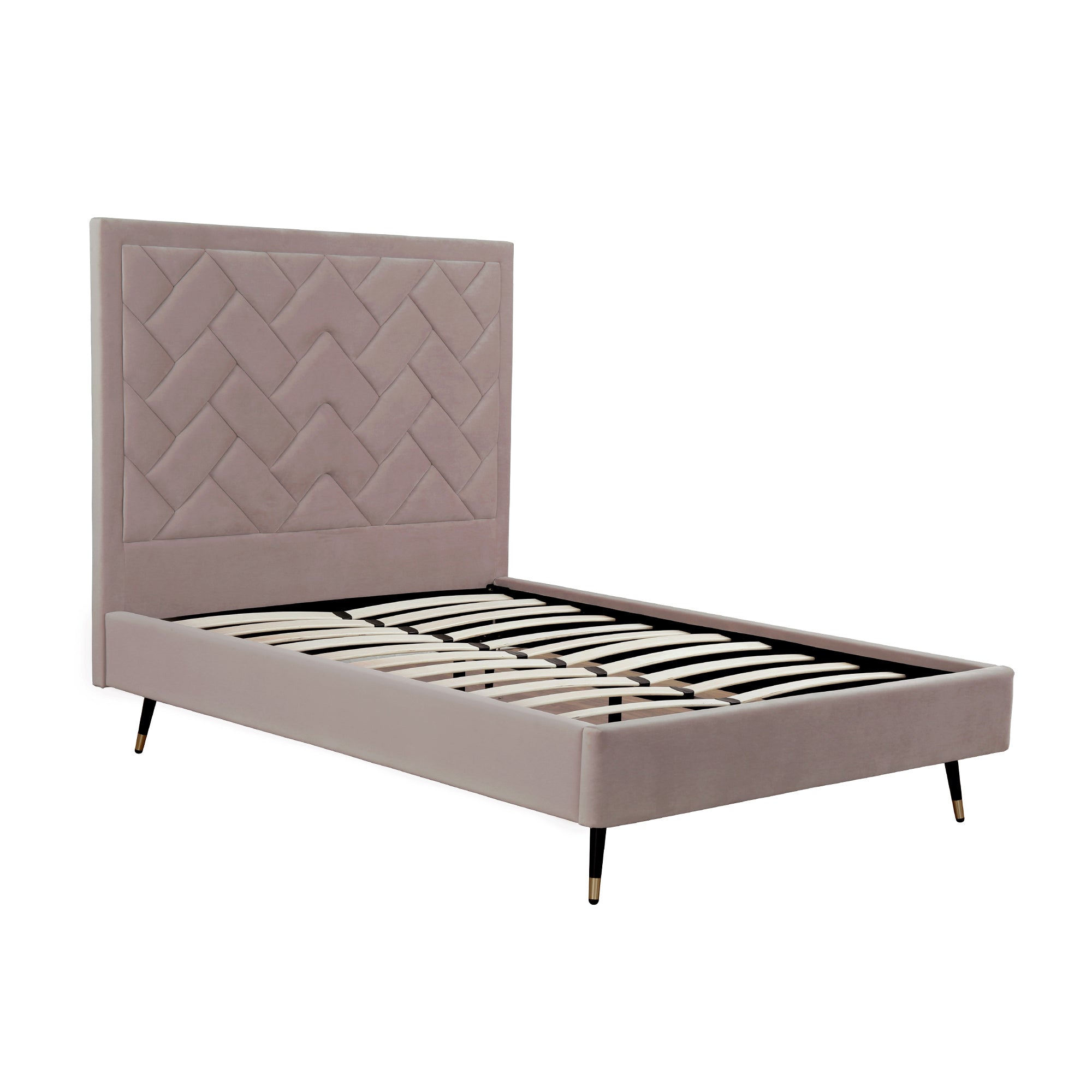 Crosby Upholstered Velvet Full Bed in Blush