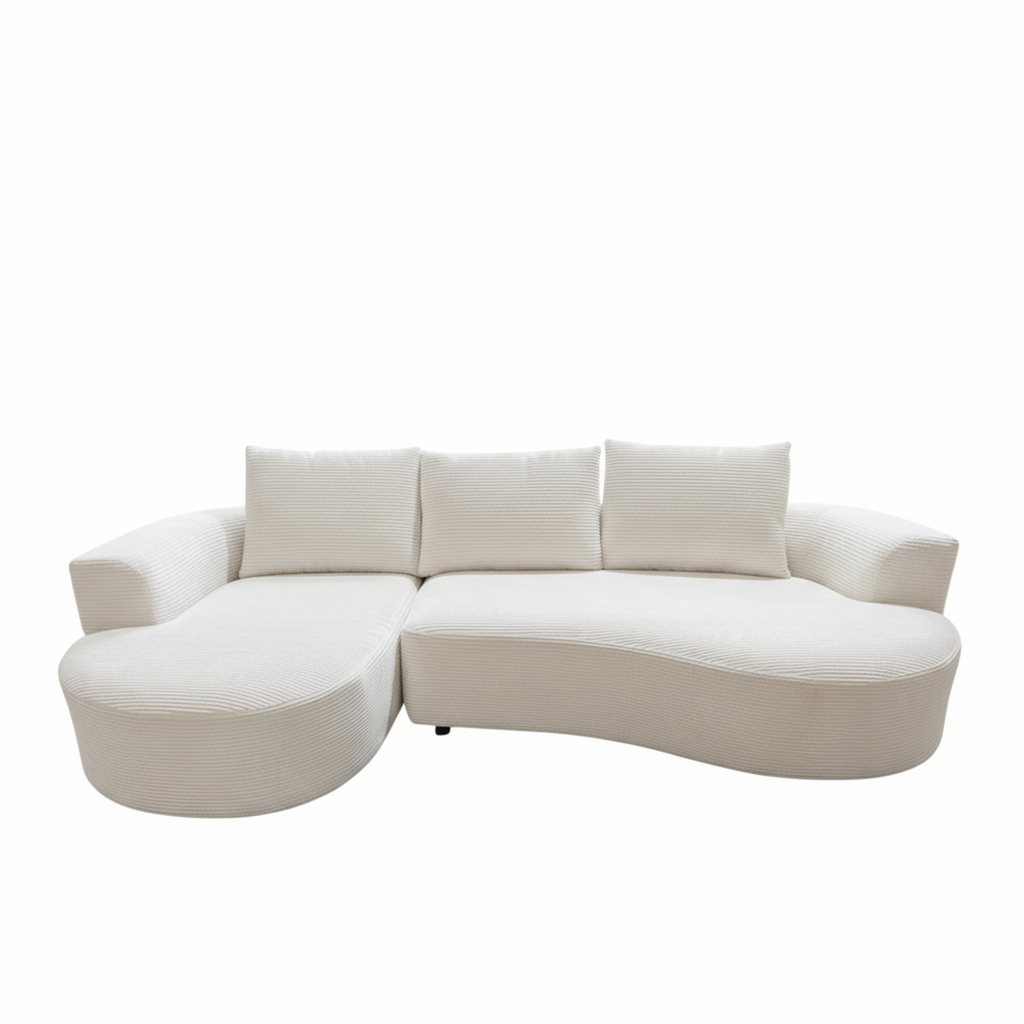 Curved Sectional Couch Set - Modern Minimalist Furniture.
