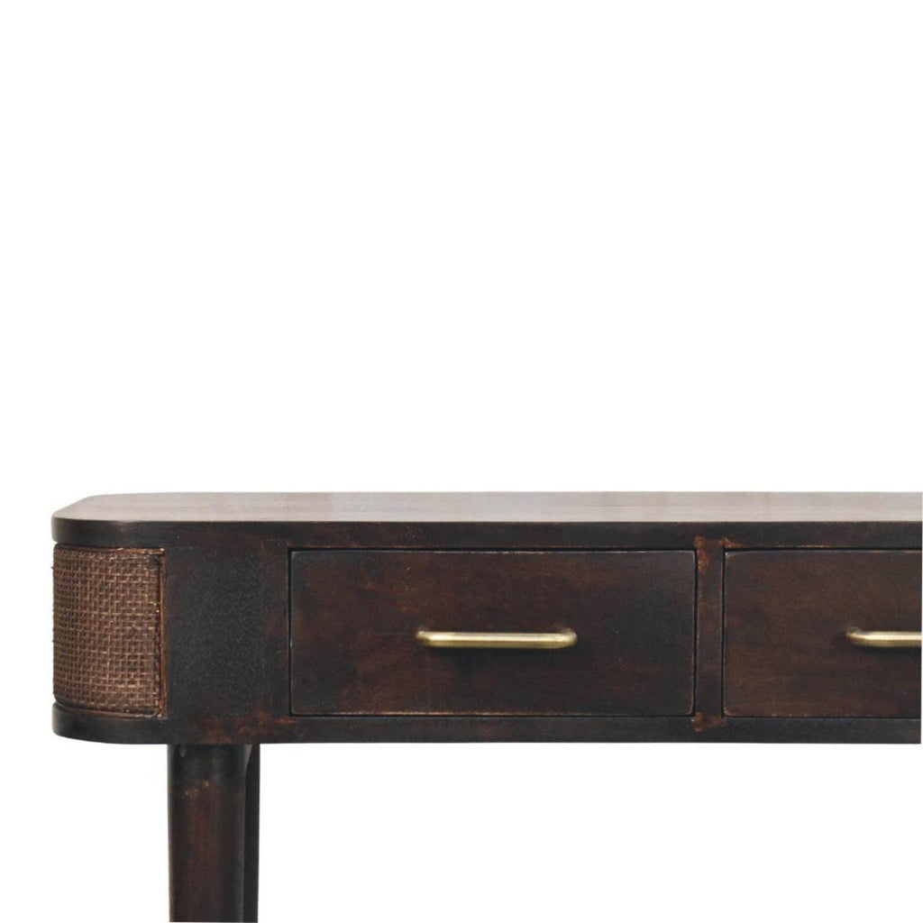 Solid Wood Belmont Console Table,Brown,2-Drawers.