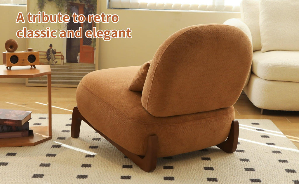 Accent Chair with Solid Wood Legs for Cozy Spaces.
