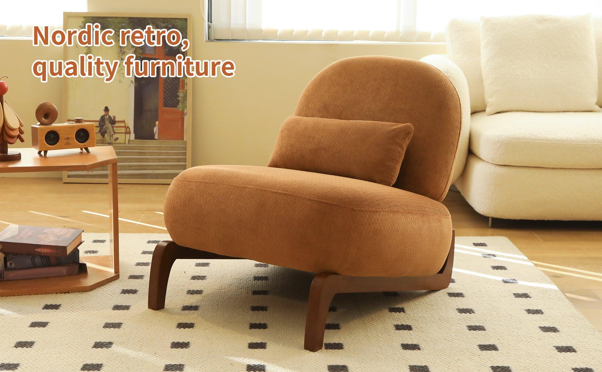 Accent Chair with Solid Wood Legs for Cozy Spaces.