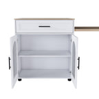 Expandable Kitchen Island with Dining Table & Power Outlet.