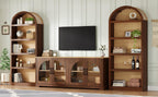 3-Piece Retro TV Stand Set with Bookshelf for TVs.