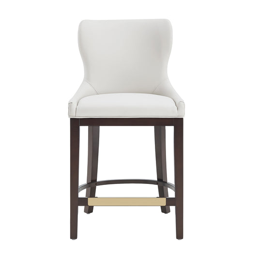 Blair Wood Upholstered Counter Stool in White