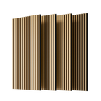Wood Panels for Wall Slat Wall Panels, 4PC Wood Slat Acoustic Panels for Wall and Ceiling - 3D Fluted Sound Absorbing Panel with Three Sides Fully Wrapped on Wood Finish -45.27''X23.62''(White Oak)