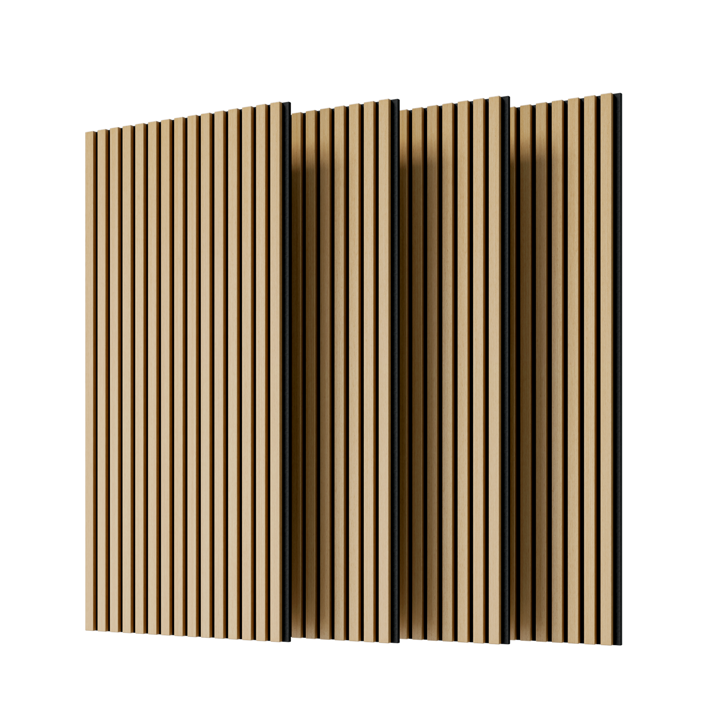 Wood Panels for Wall Slat Wall Panels, 4PC Wood Slat Acoustic Panels for Wall and Ceiling - 3D Fluted Sound Absorbing Panel with Three Sides Fully Wrapped on Wood Finish -45.27''X23.62''(White Oak)