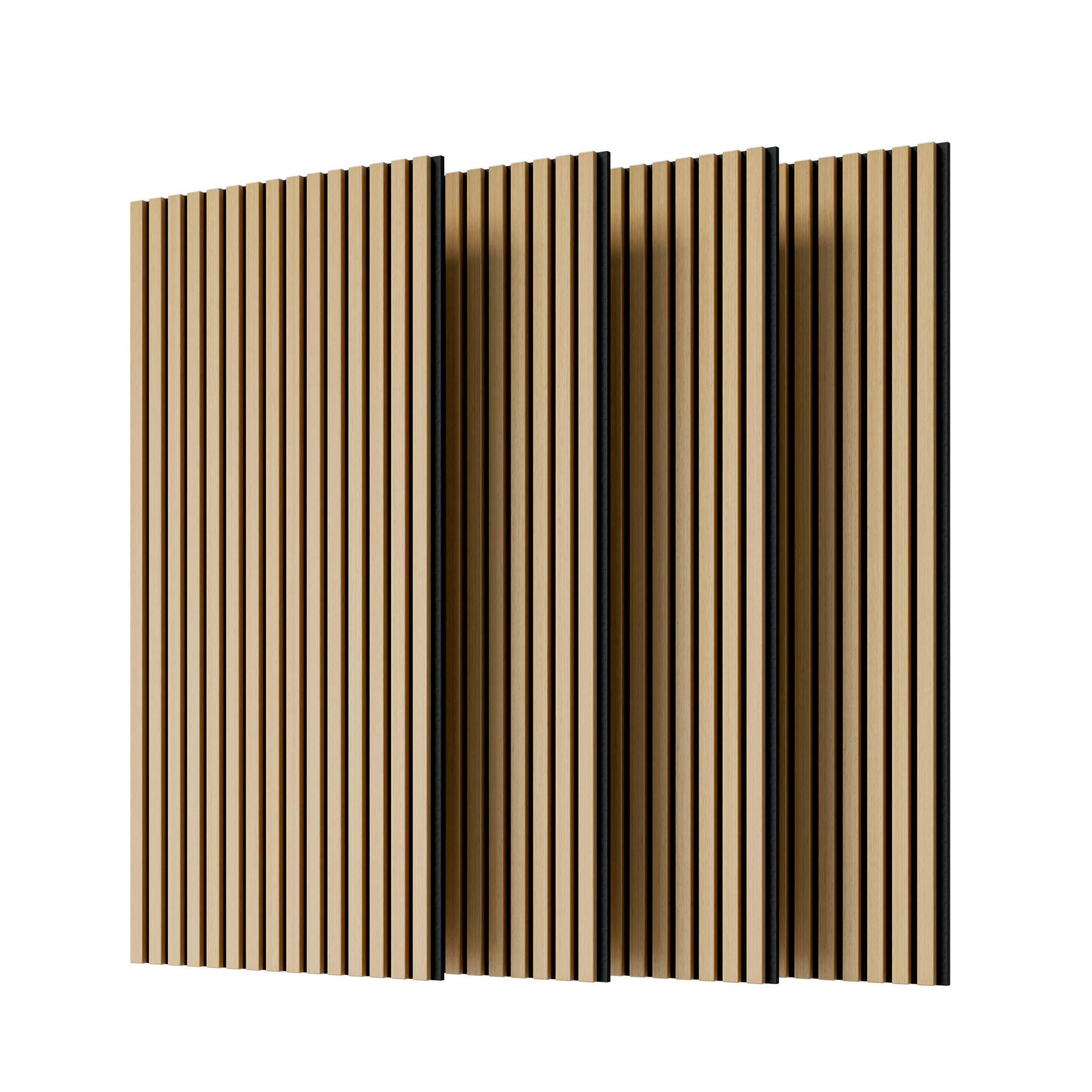 Wood Panels for Wall Slat Wall Panels, 4PC Wood Slat Acoustic Panels for Wall and Ceiling - 3D Fluted Sound Absorbing Panel with Three Sides Fully Wrapped on Wood Finish -45.27''X23.62''(White Oak)