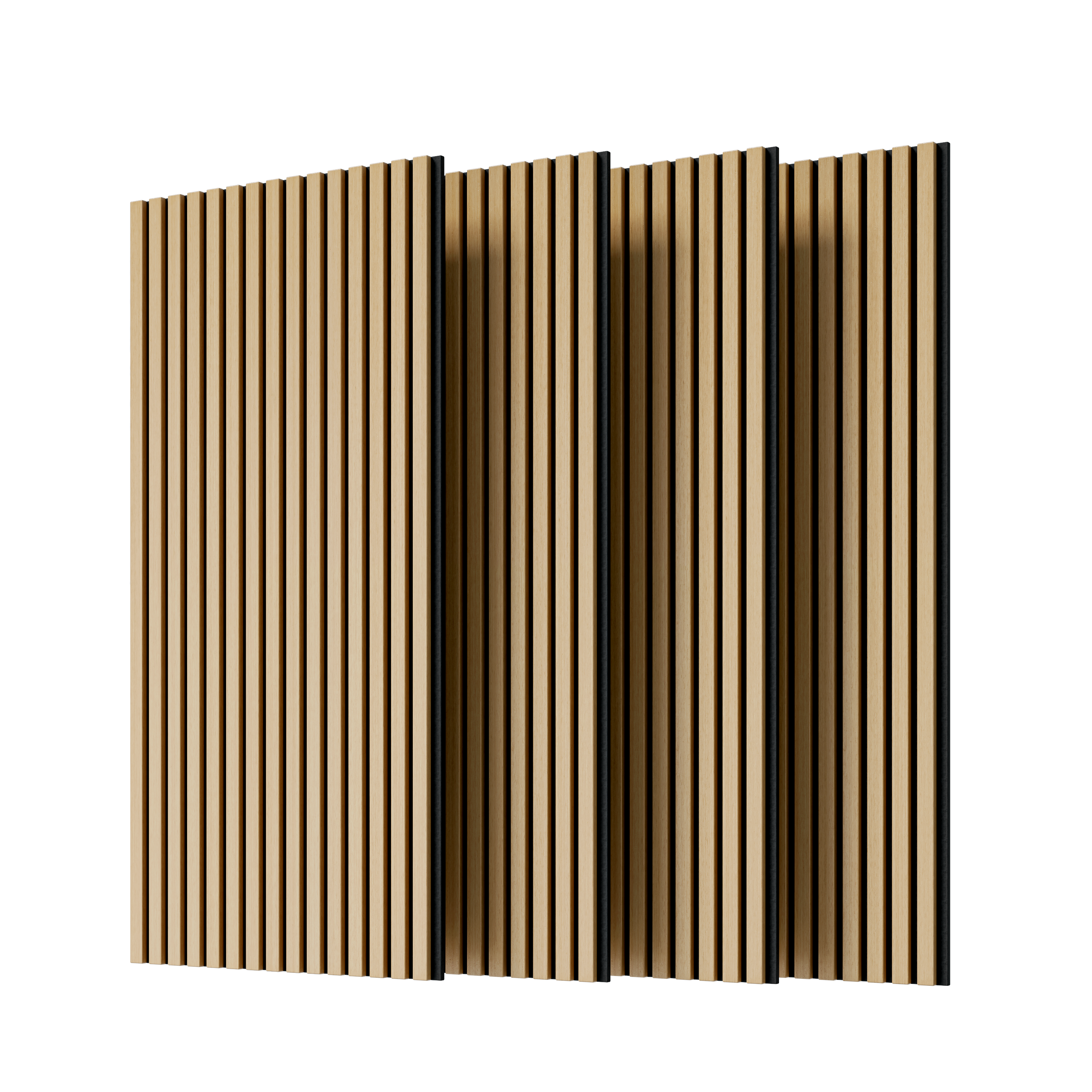 Wood Panels for Wall Slat Wall Panels, 4PC Wood Slat Acoustic Panels for Wall and Ceiling - 3D Fluted Sound Absorbing Panel with Three Sides Fully Wrapped on Wood Finish -45.27''X23.62''(White Oak)