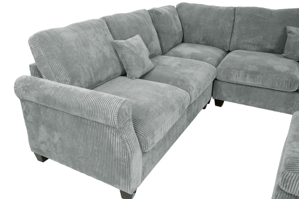 4pc Sectional Set with Matching Pillows and Ottoman.
