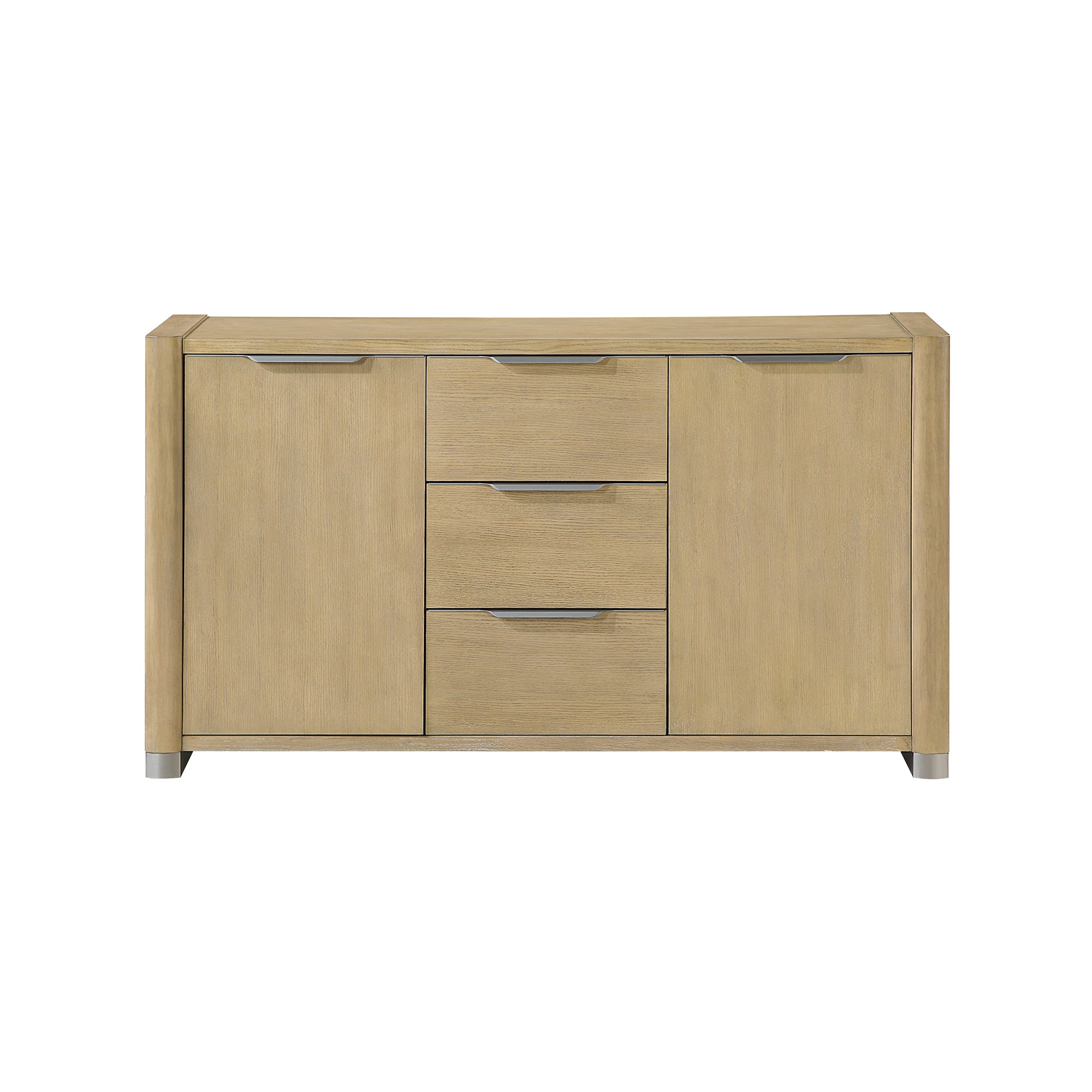Morgan Natural Solid Wood Buffet with 3 Drawers and 2 Cabinets