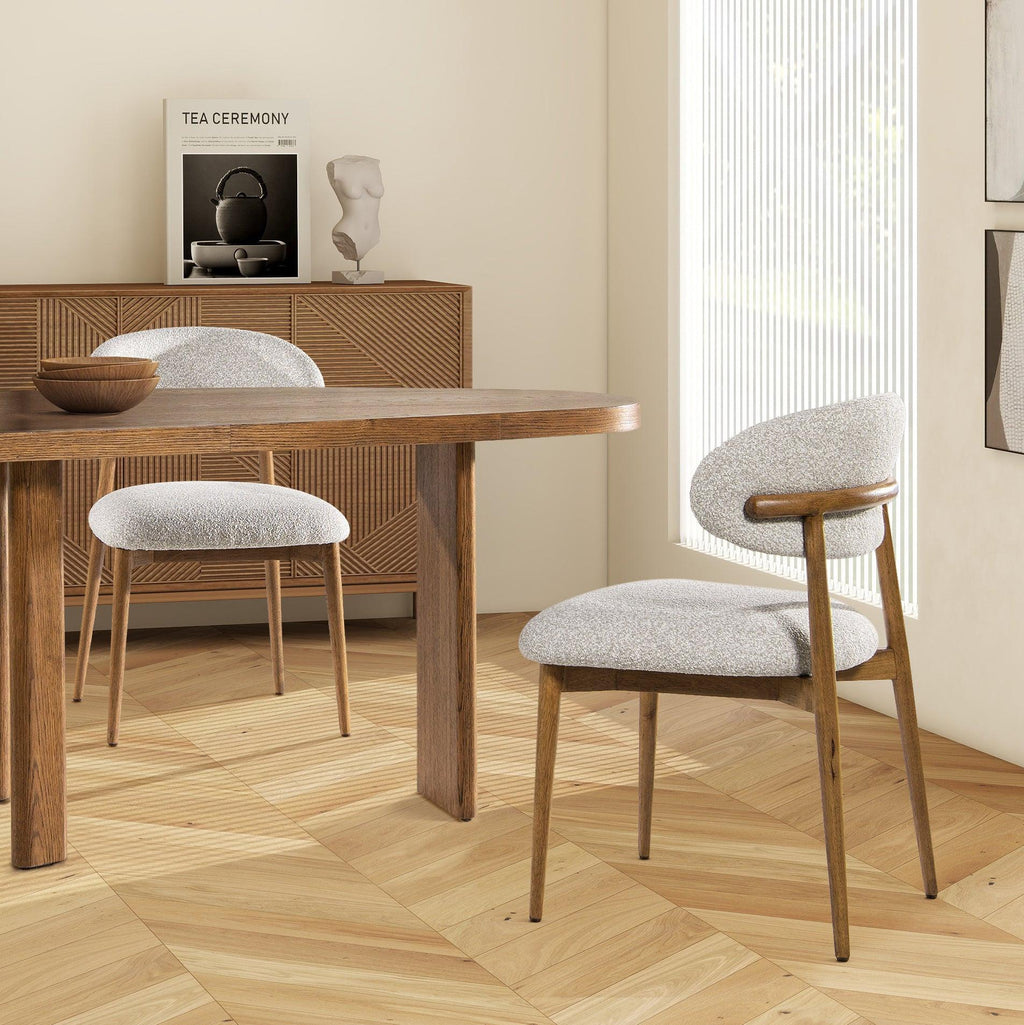 Locke Modern Upholstered Dining Chair with Wood Frame.