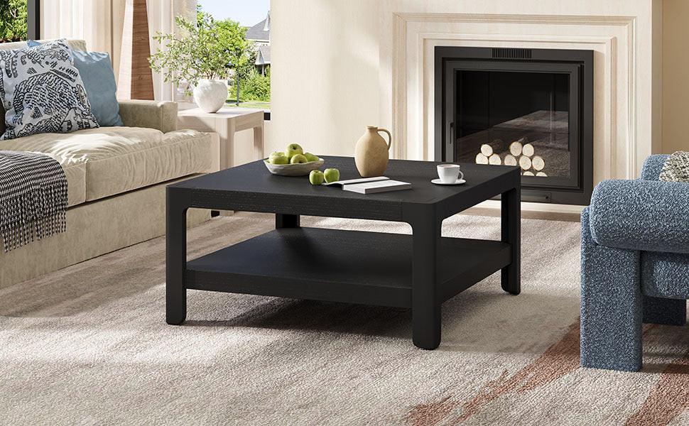 Farmhouse Coffee Table with Soft Rounded Profile.
