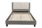 Modern King Size Bed Set with Two Tone Upholstered Headboard.