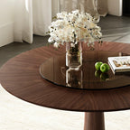 47-Inch Solid Wood Dining Table with Lazy Susan.