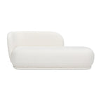 Aire 75' Modern Chaise Lounge in White Boucle.