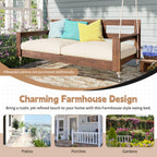 Acacia Wood Porch Swing Daybed Frame for Outdoor Relaxation.