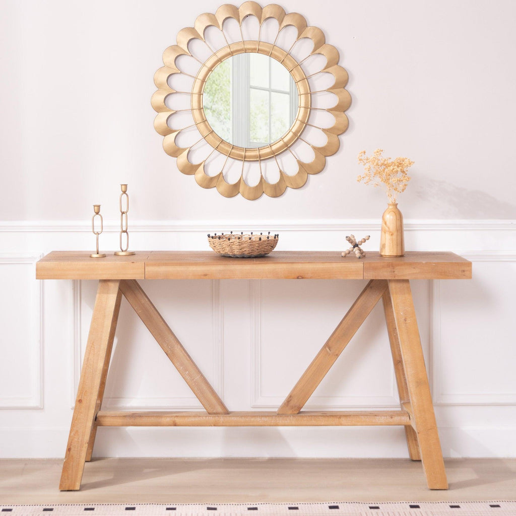 Farmhouse A-Frame Console Table - 58.5" Wide.