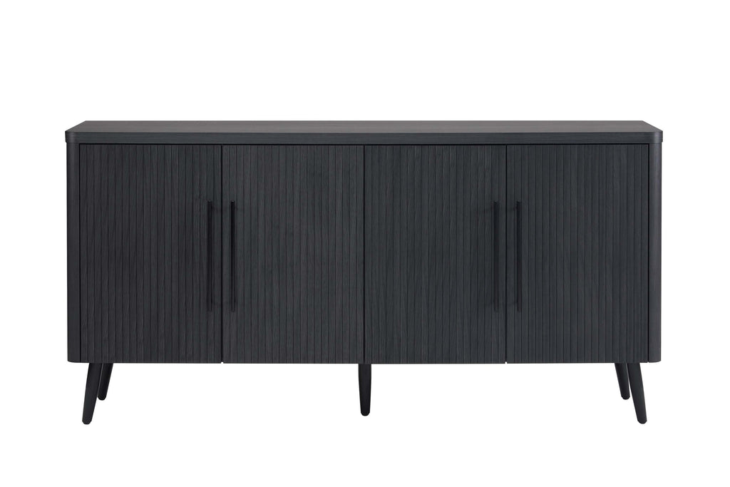 Jodie 65' Fluted Sideboard in Charcoal Gray