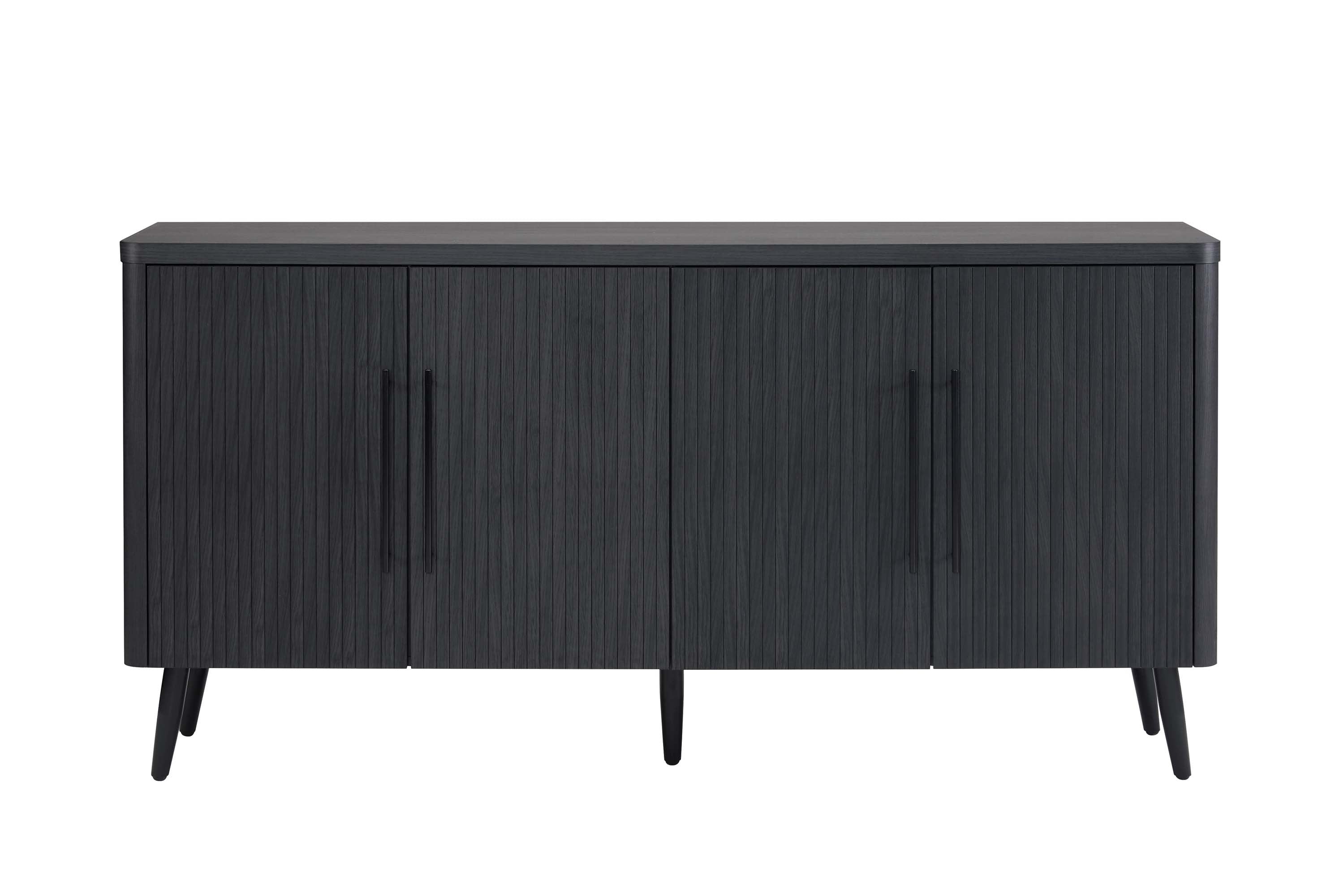 Jodie 65' Fluted Sideboard in Charcoal Gray