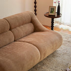 Chenille Fabric 2-Seater Sofa, Easy-Transport, Brown.