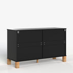 Modern 6-Drawer Dresser with Metal Handles.