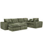 107'' Modern L-shaped Sectional Sofa with Ottomans.