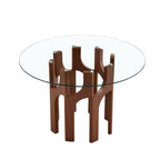 Mid-Century Modern Glass Dining Table for Small Spaces.
