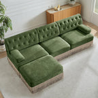 Modular Velvet Sectional Sofa for Living Room - Green.