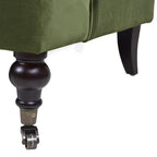 Alana Lawson Olive Green Velvet Sofa for Living Room.