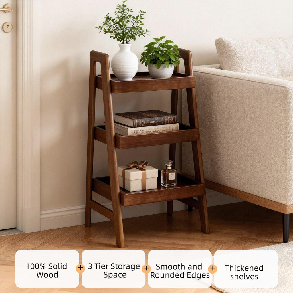3 Tier Solid Wood Ladder Shelf for Home & Office.