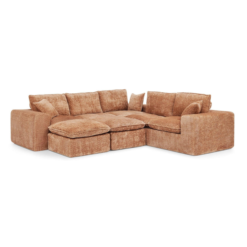 107'' Modern Boucle Sectional Sofa with Ottomans.