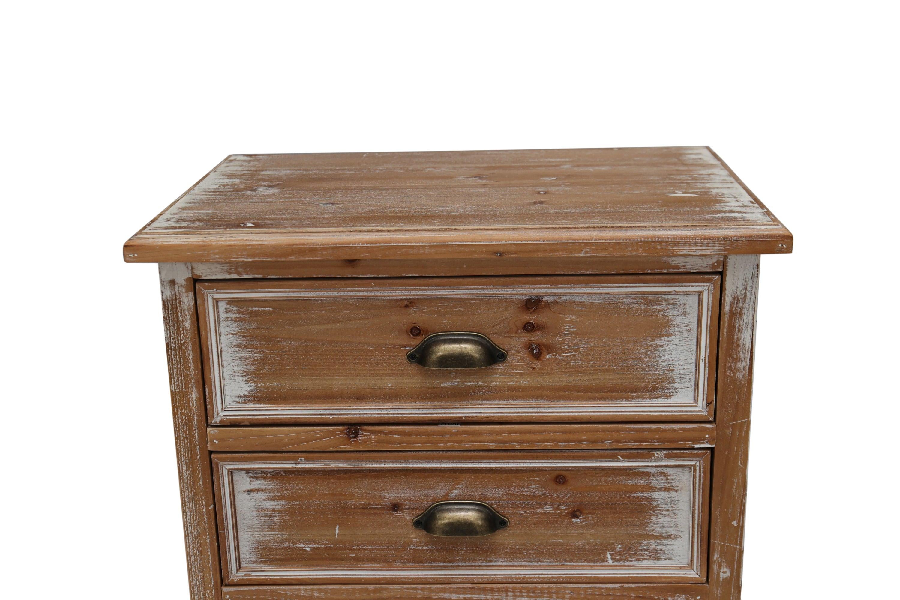 Rustic Wooden Storage Cabinet - Narrow Organizer with Drawers.