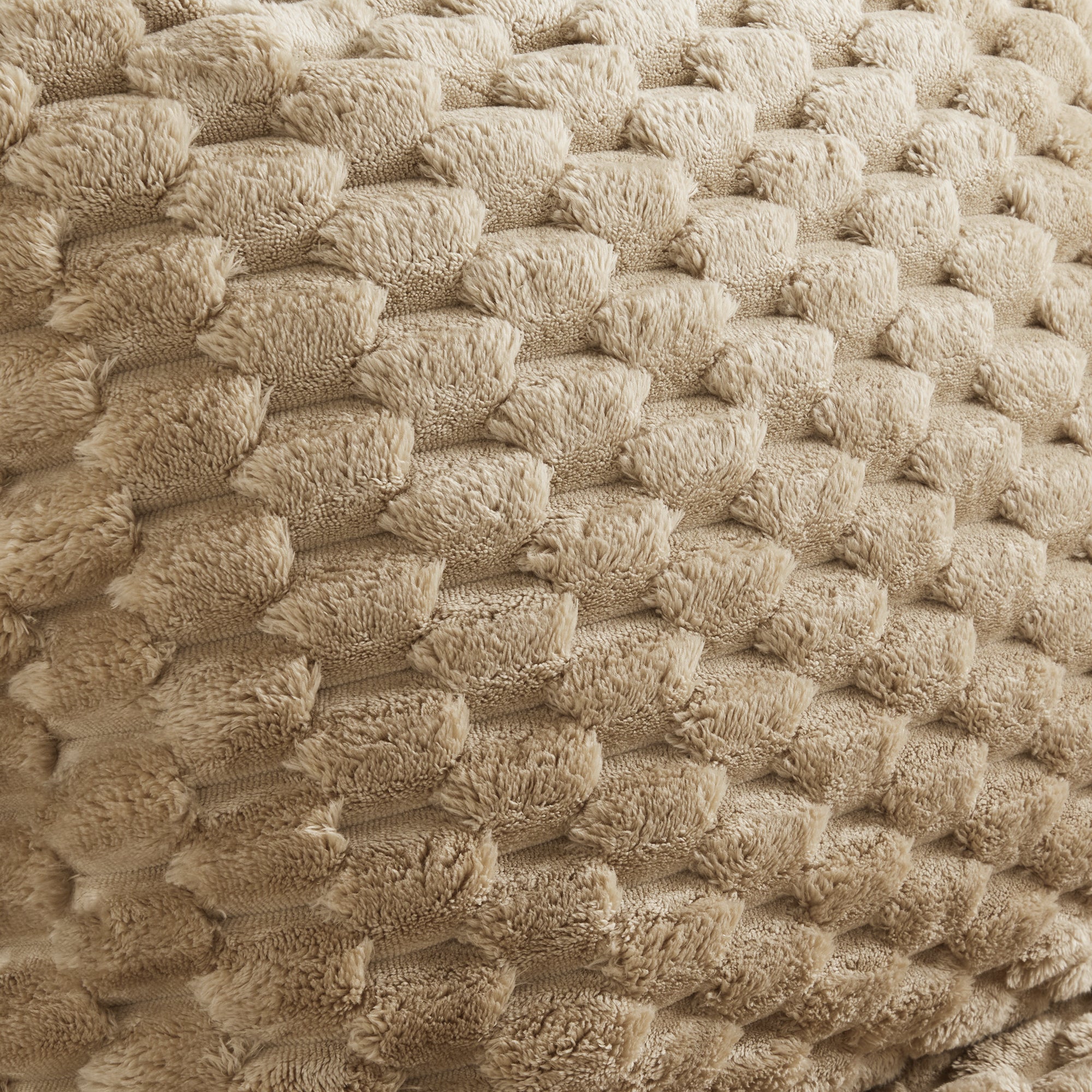 Detailed texture view of the light camel flannelette fabric on the Modern L-Shaped Modular Sofa - Oversize 4-Seater Couch.