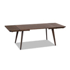 Capri 59-90.5' Solid Oak Wood 6-8 Seat Extendable Leaf Dining Table, Dark Brown Red Oak.