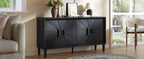 Black Farmhouse Credenza with Sunburst Door Design.