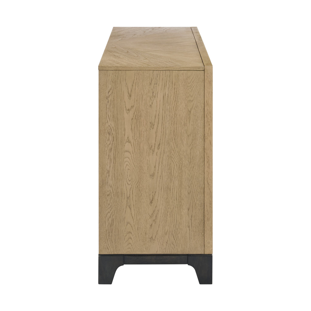 Caramel and Cocoa Sideboard in Brown Wood with Ample Storage and Warm Finish, 18.0' L x 62.0' W x 36.0' H