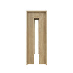 Farmhouse Oak Console Table - Extra-Long Entryway Table side profile view emphasizing its narrow depth and modern farmhouse design.