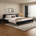 Solid Wood King Size Bed - Black Pine Design.