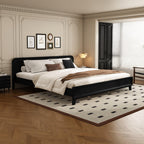 Solid Wood King Size Bed - Black Pine Design.