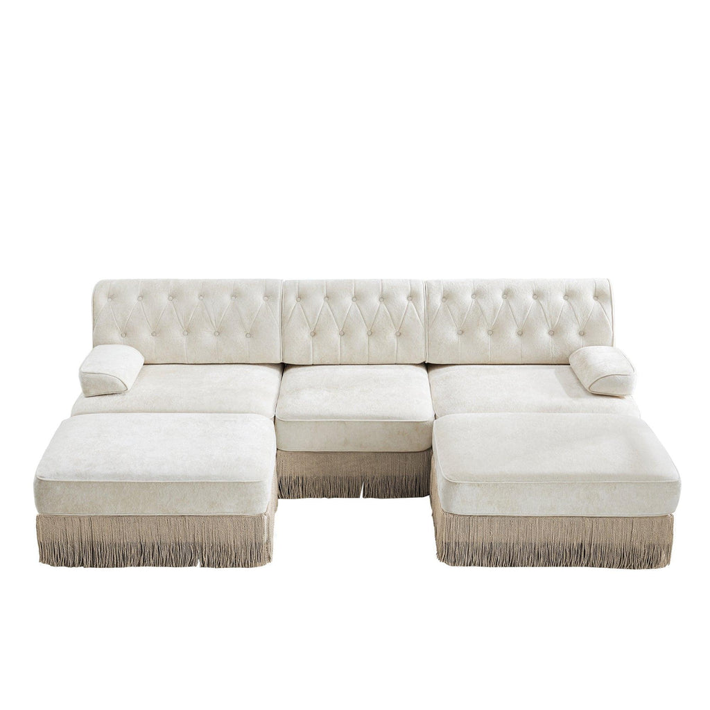 Modular Velvet Chesterfield Sofa for Living Room.