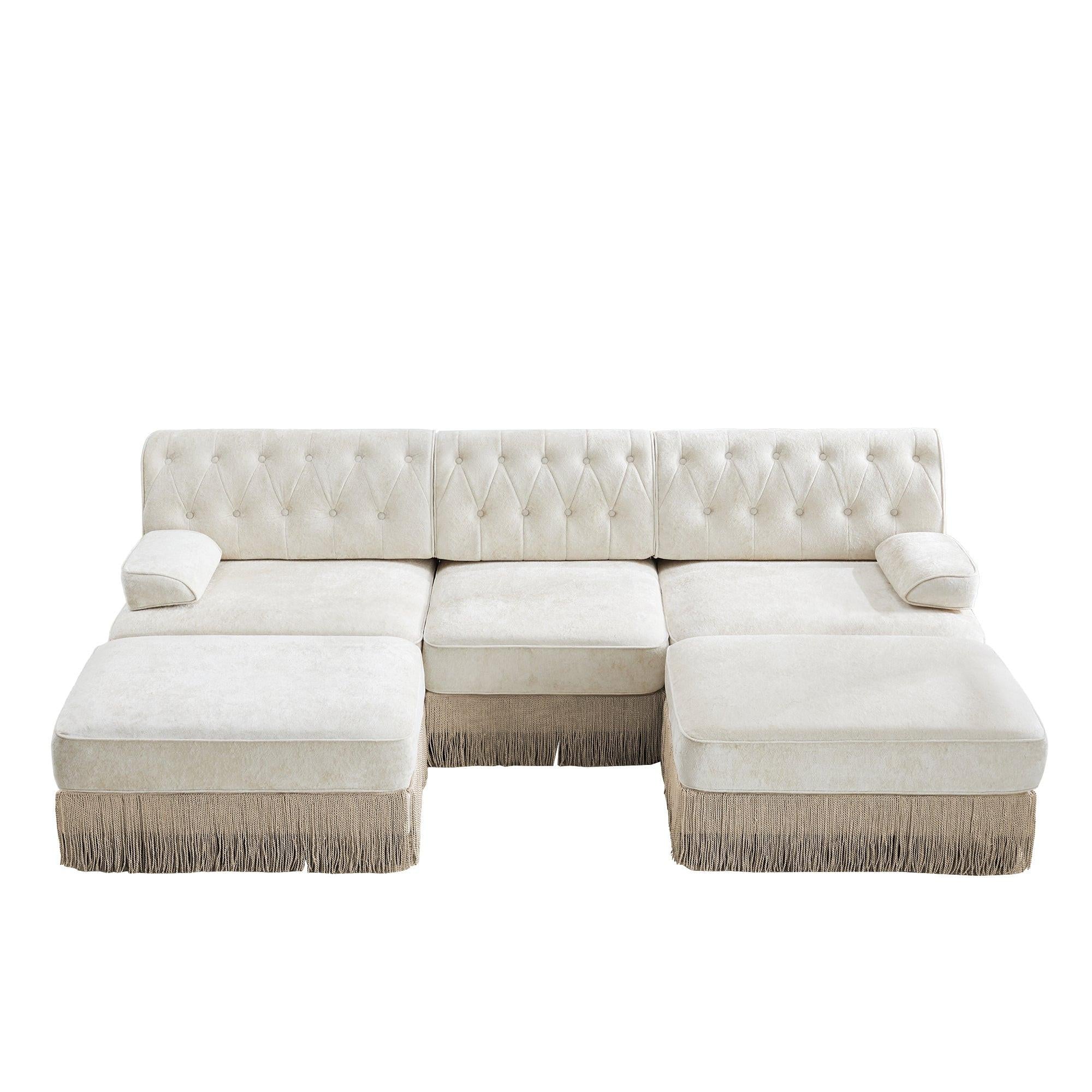 Modular Velvet Chesterfield Sofa for Living Room.