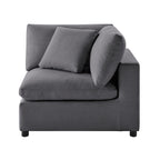 Cassandra Modular 2-Piece Sofa in Charcoal Grey with Plush Polyester Upholstery and Removable Cushion Covers.